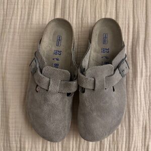 Birkenstock Gray Suede Boston